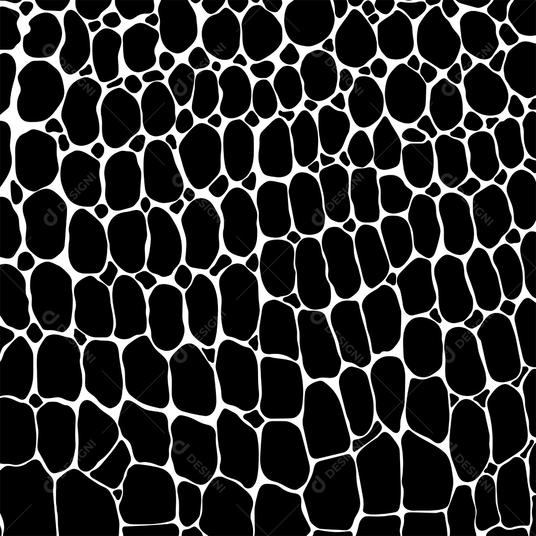 Estampado De Couro De De Animal Crocodilo Ou Jacaré Preto e Branco Vetor EPS