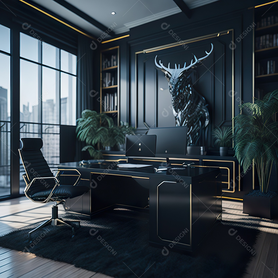 Retrato realista de escritório vazio