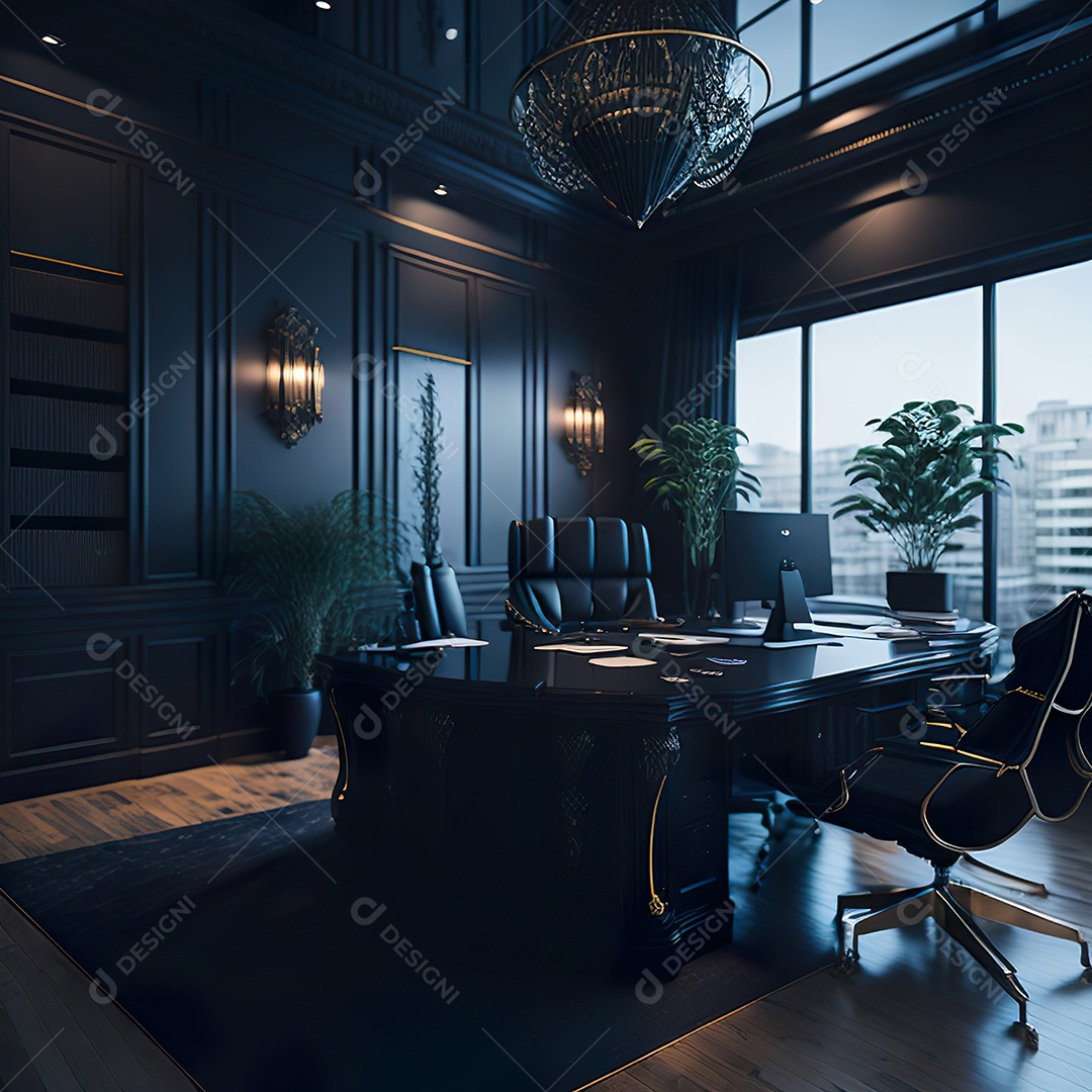 Retrato realista de escritório vazio