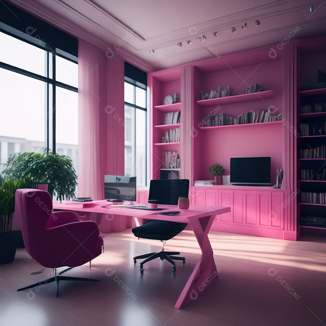 Retrato realista de escritório vazio