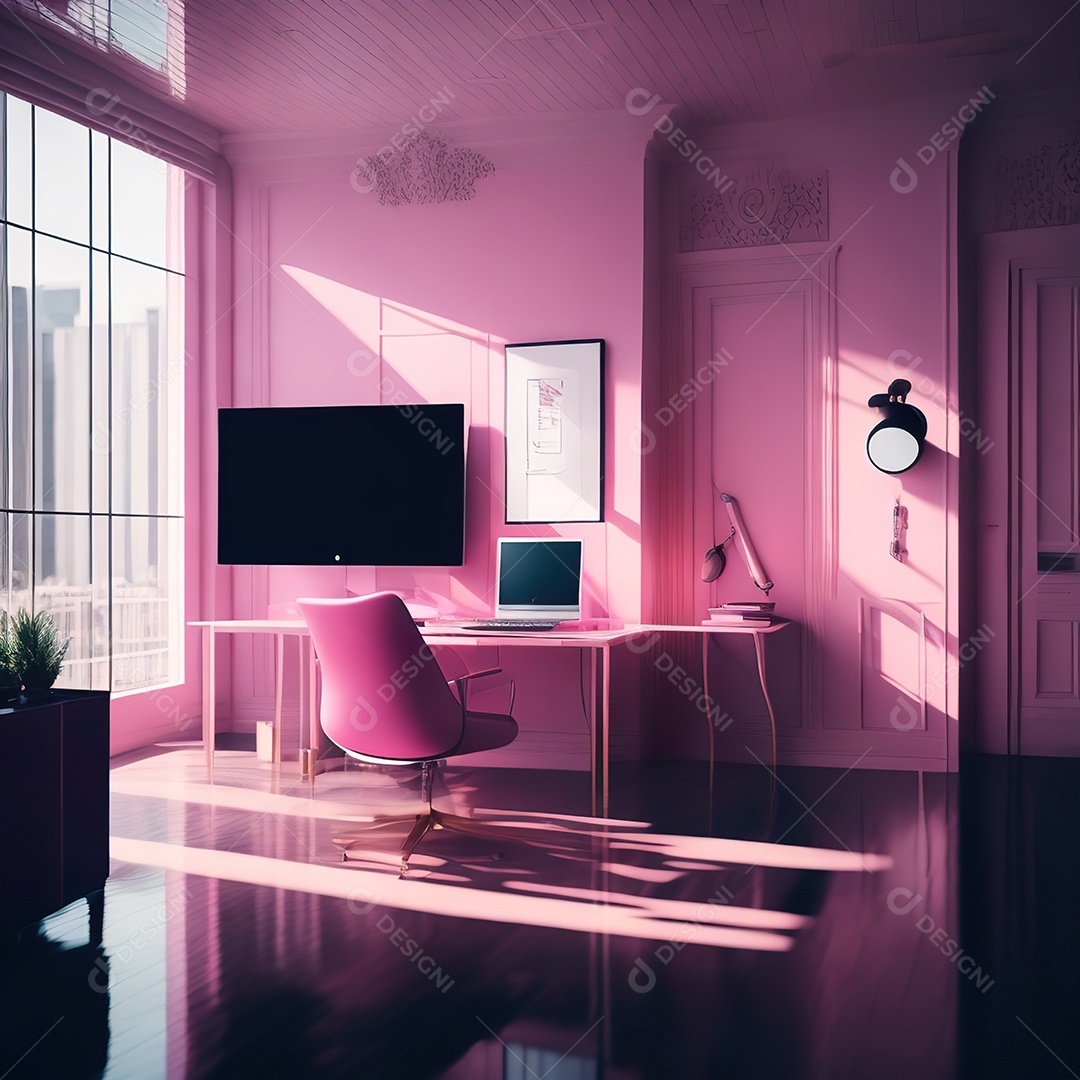 Retrato realista de escritório vazio