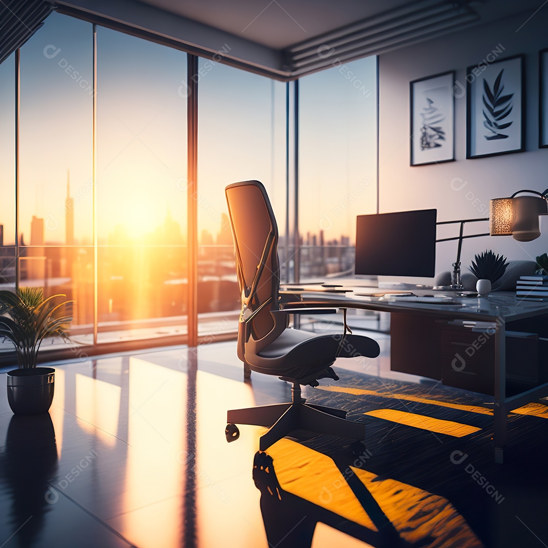 Escritório de luxo branco