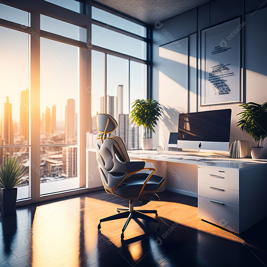 Escritório de luxo branco