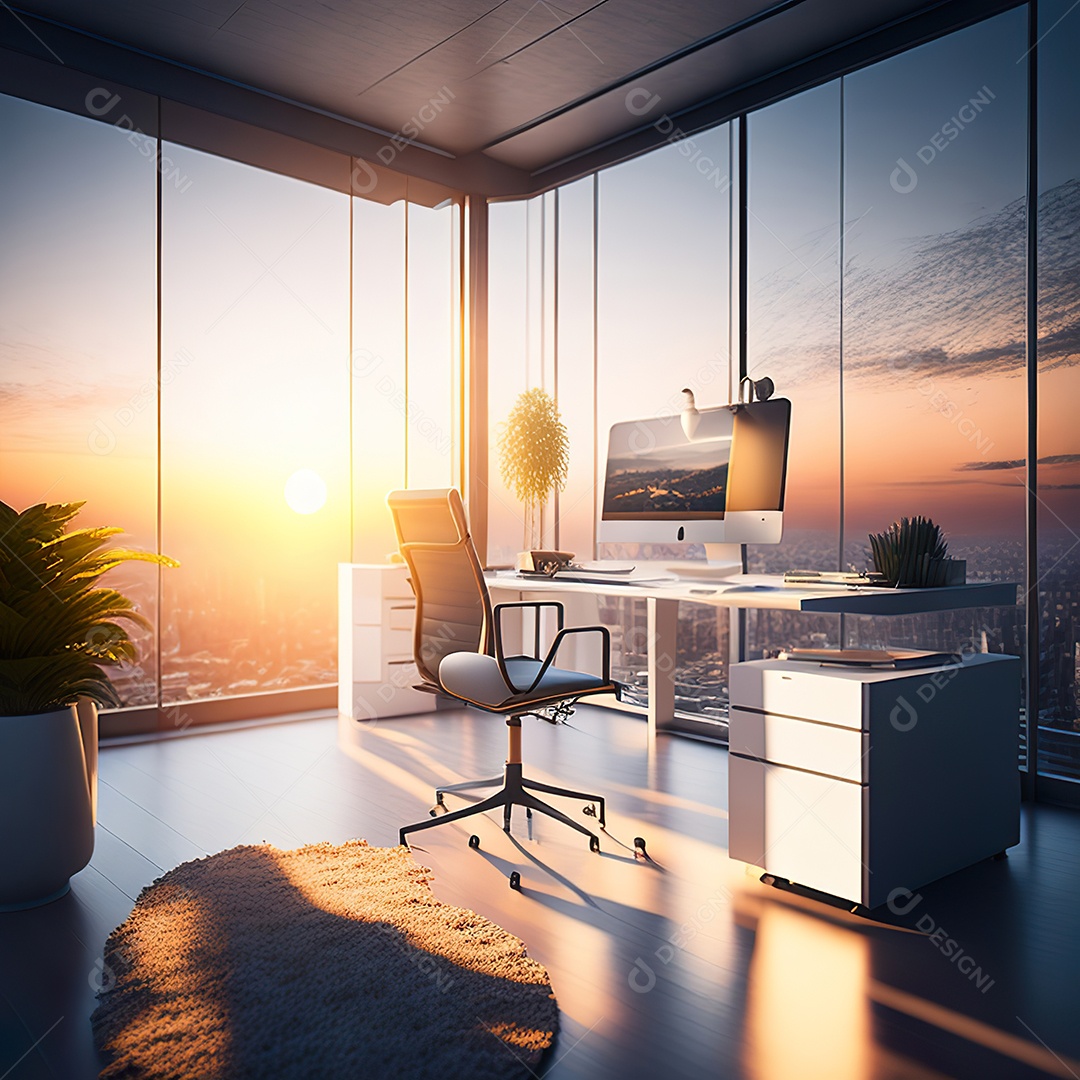 Escritório de luxo branco