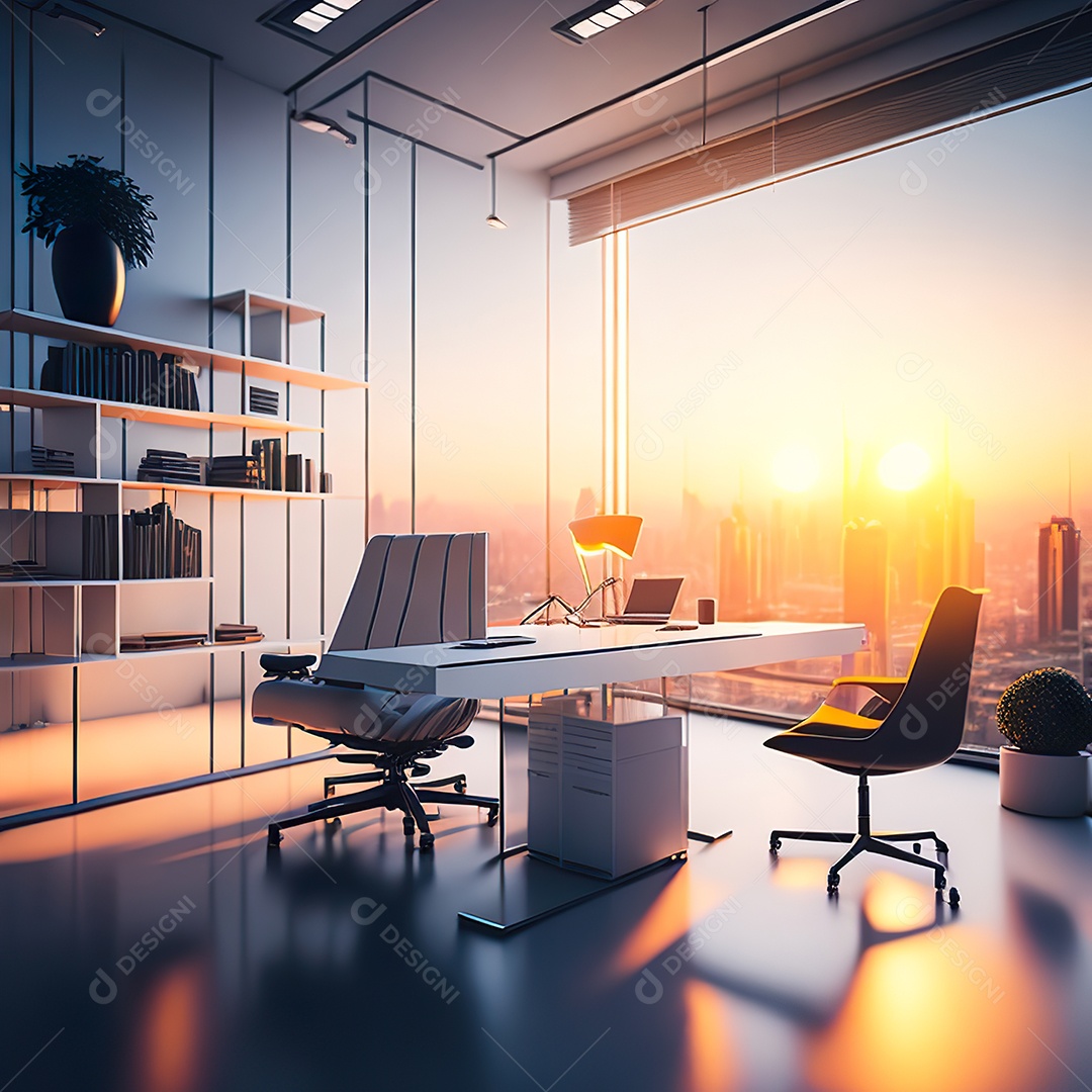 Escritório de luxo branco