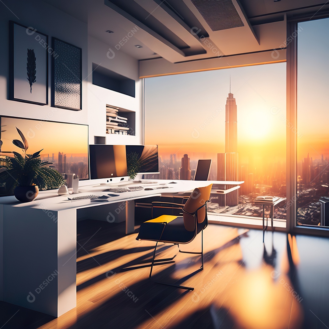 Escritório de luxo branco