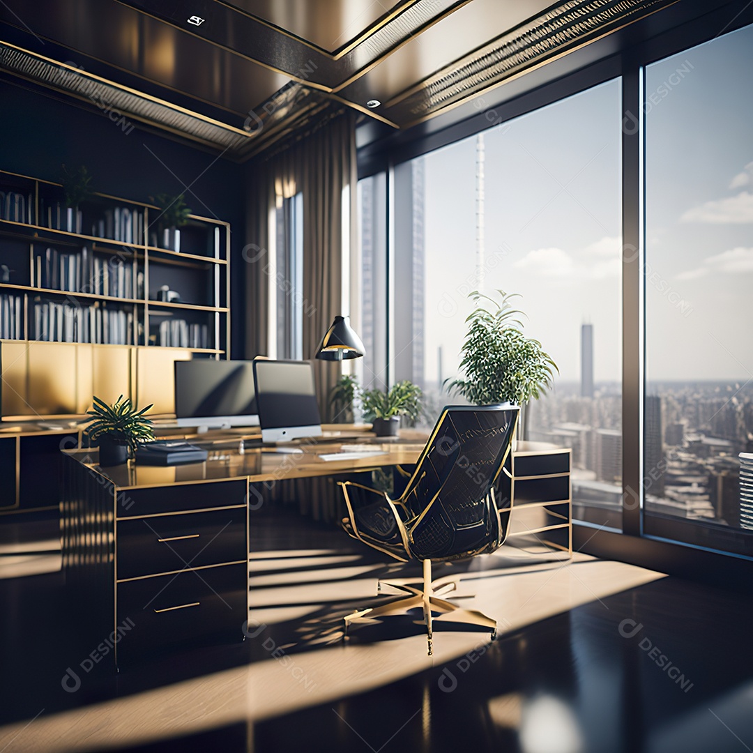 Escritório computador sobre uma mesa