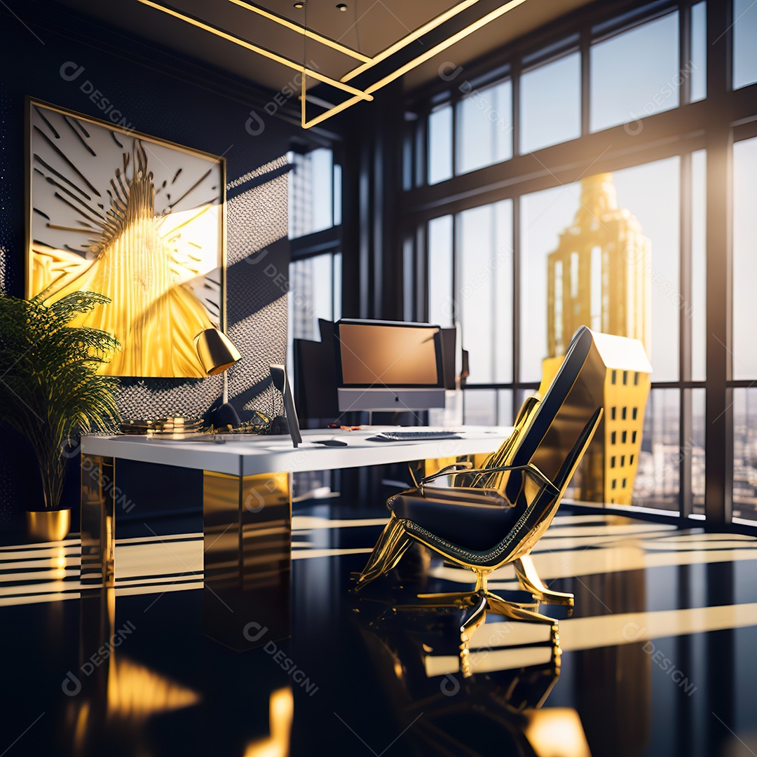 Escritório computador sobre uma mesa