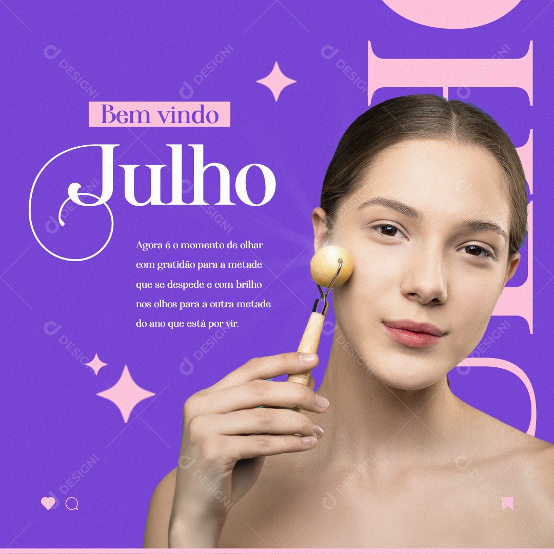 Bem Vindo Julho Clínica De Estética Social Media PSD Editável