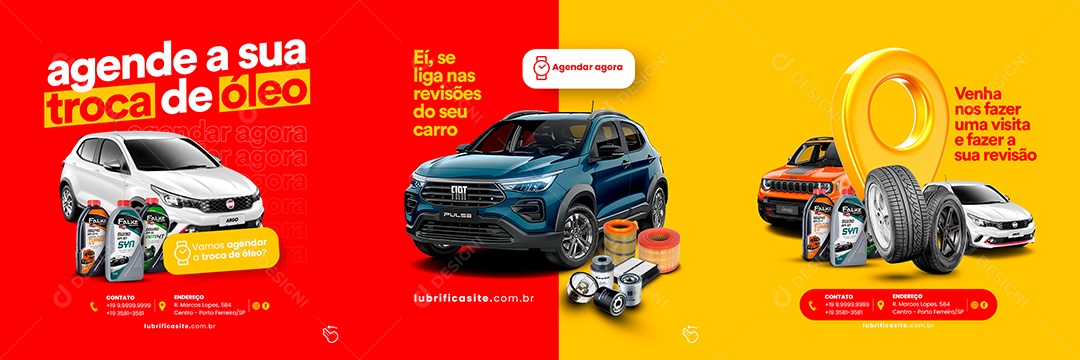 Agende A Sua Troca De Óleo Oficina Mecânica Carrossel Social Media PSD Editável
