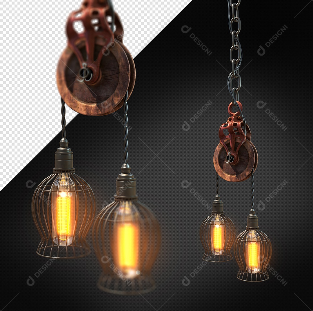 Luminária Antiga De Decoração Elemento 3D Para Composição PSD