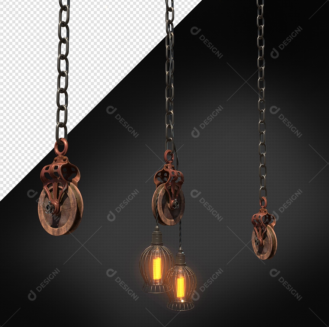 Luminária Antiga De Decoração Elemento 3D Para Composição PSD