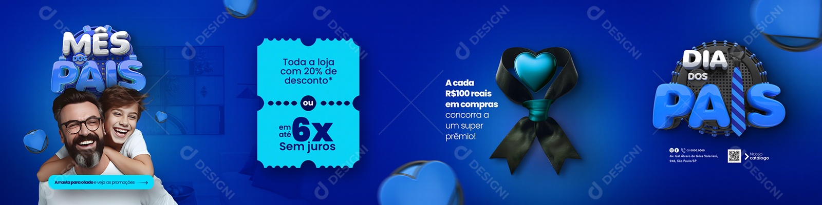 Mês dos Pais Feliz Dia dos Pais 13 de Agosto Carrossel Social Media PSD Editável