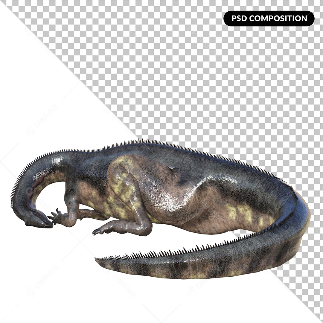 Dinossauro Plateosaurus Elemento 3D para Composição PSD
