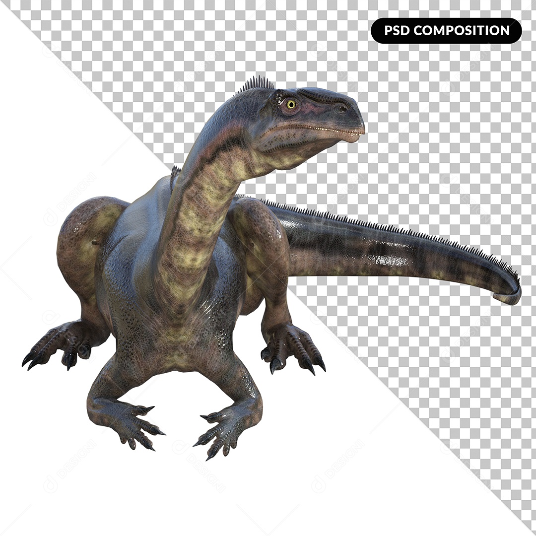 Dinossauro Plateosaurus Elemento 3D para Composição PSD