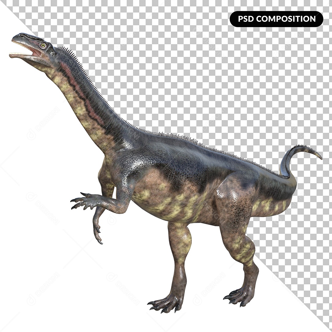 Dinossauro Plateosaurus Elemento 3D para Composição PSD