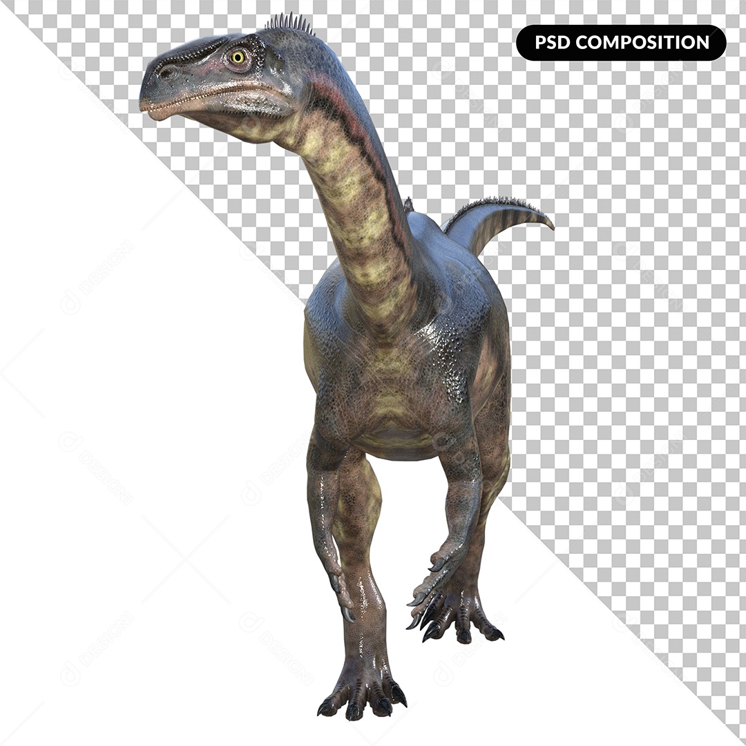 Dinossauro Plateosaurus Elemento 3D para Composição PSD