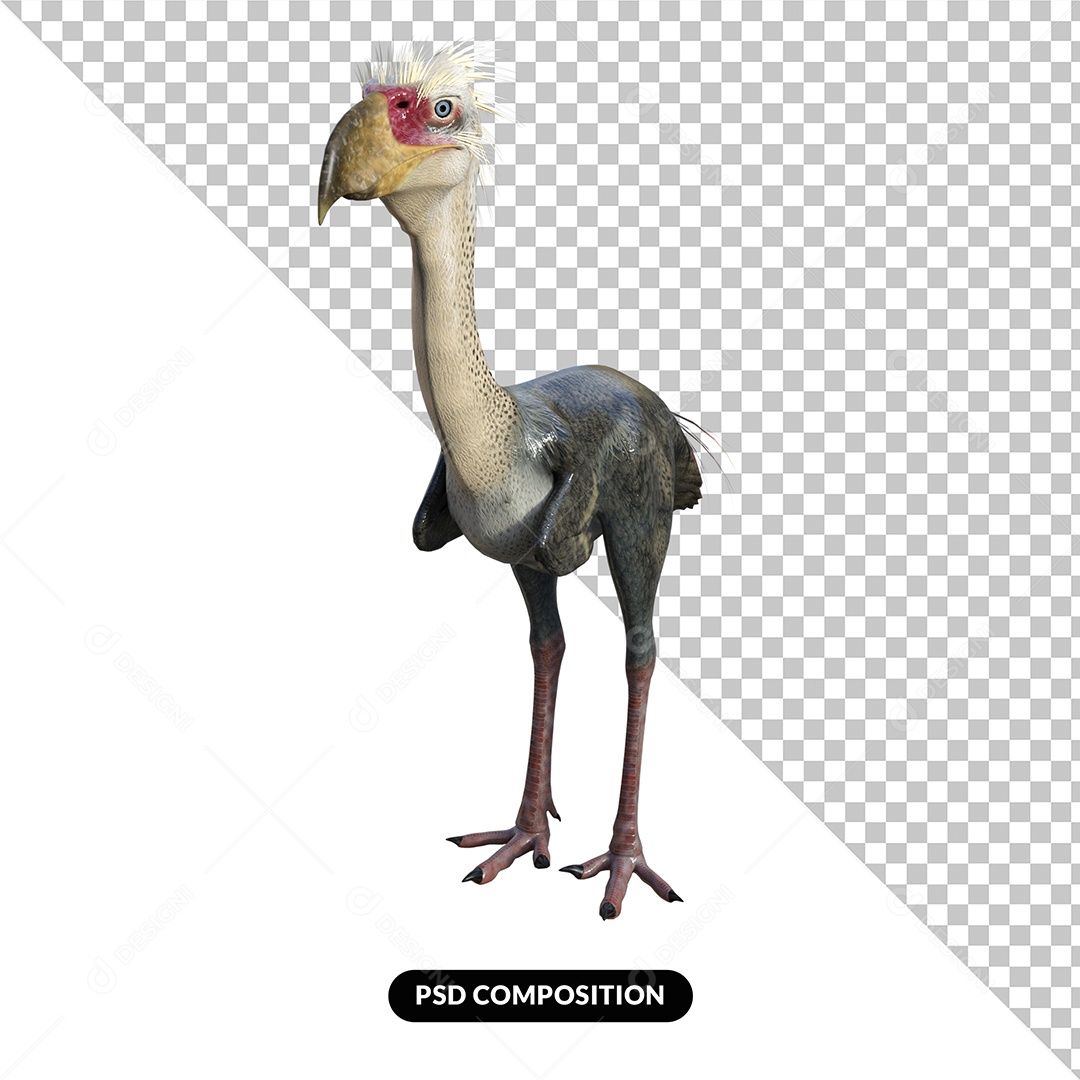 Dinossauro Phorusrhacos  Elemento 3D para Composição PSD