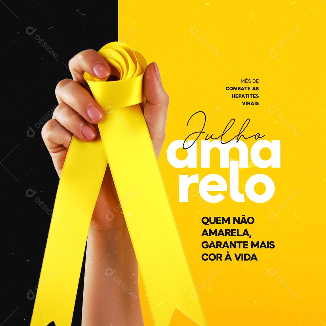 Mês De Combate As Hepatites Virais Julho Amarelo Social Media PSD Editável