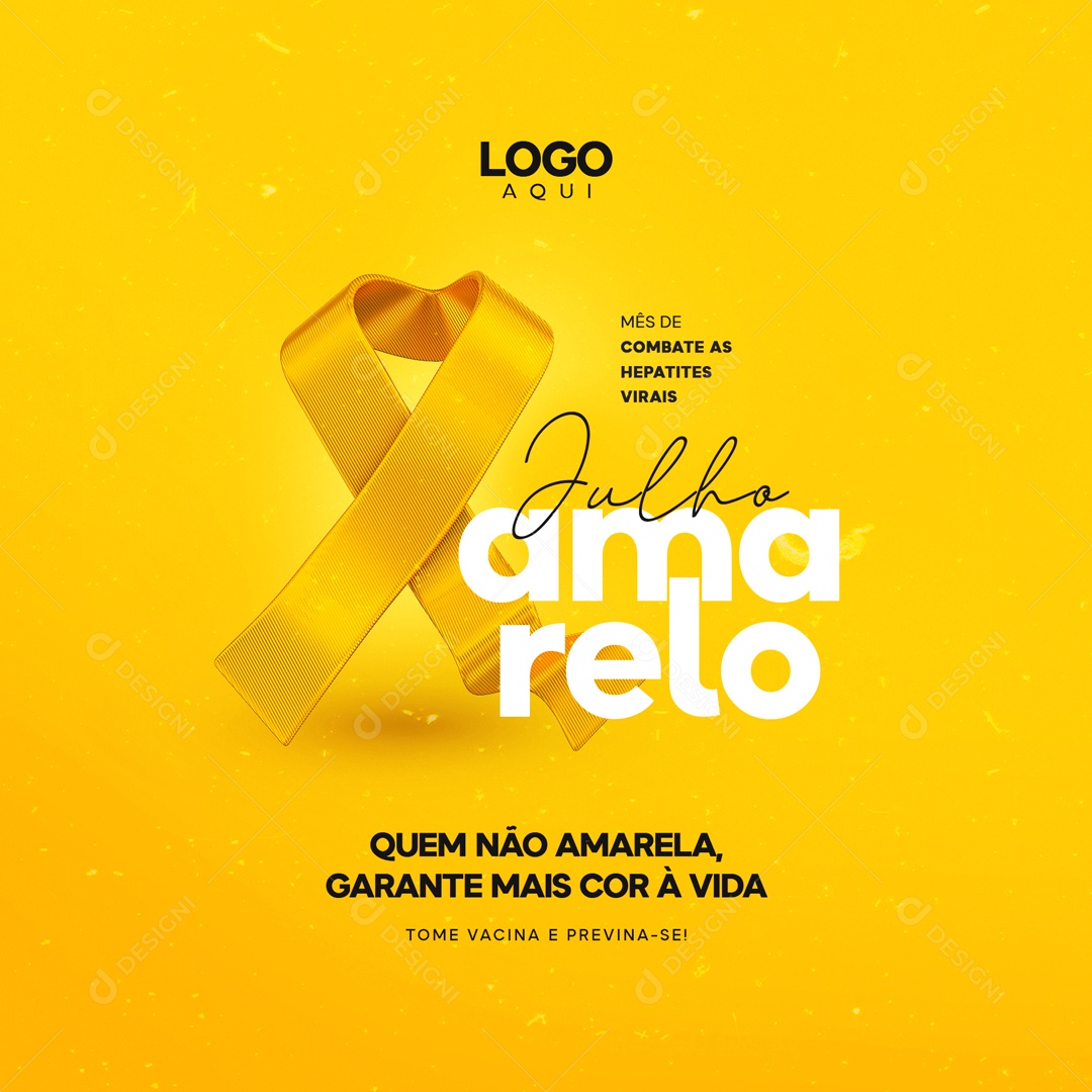 Social Media Quem Não Amarela Garante Mais Cor a Vida Julho Amarelo PSD Editável