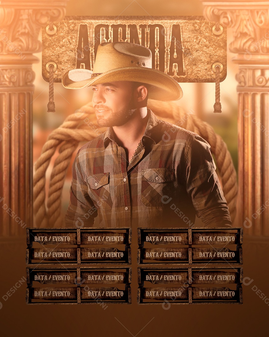 Flyer Agenda de Shows Social Media PSD Editável