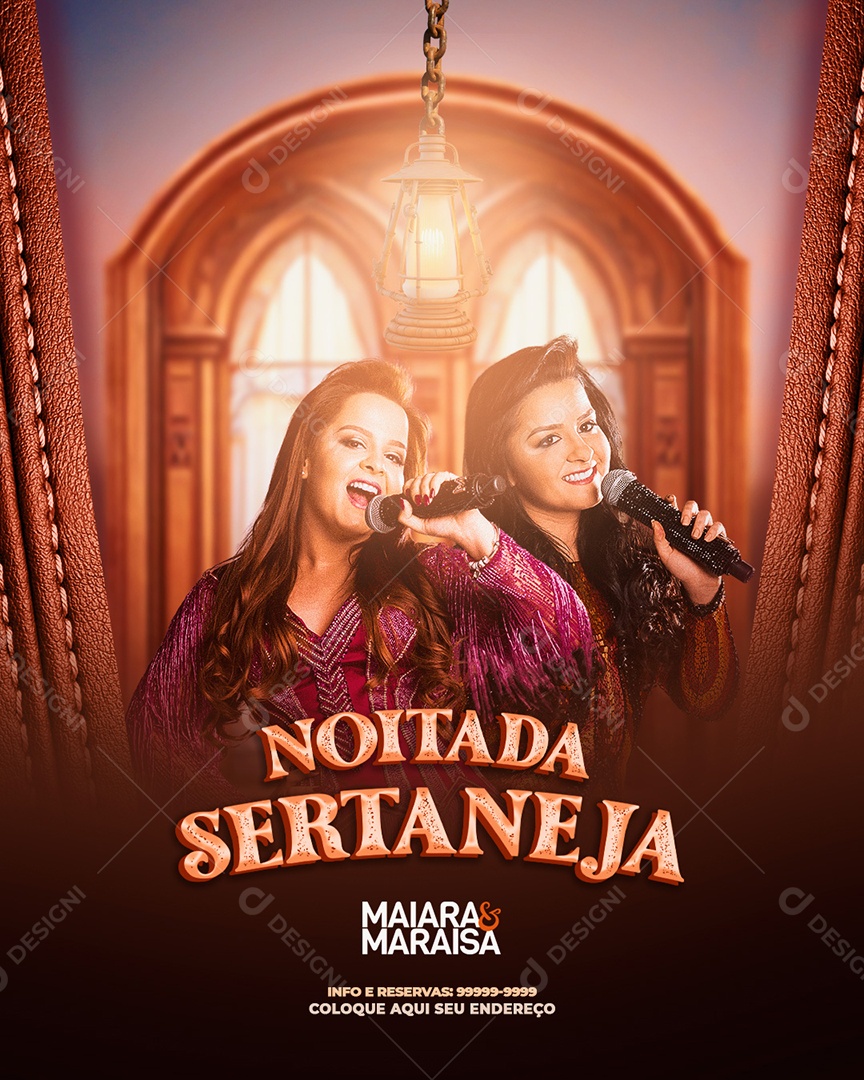 Flyer Noitada Sertaneja Social Media PSD Editável