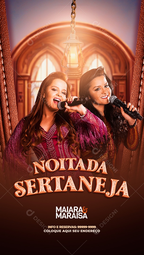 Flyer Story Noitada Sertaneja Social Media PSD Editável