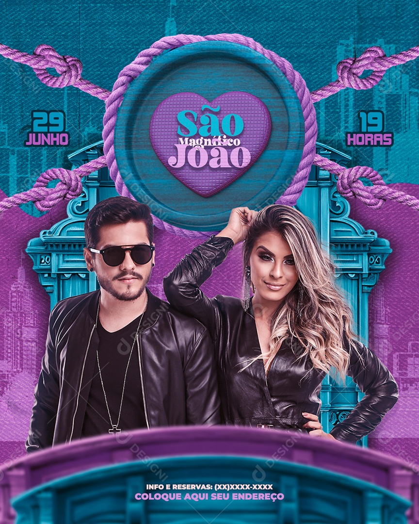 Flyer São João Shows Social Media PSD Editável