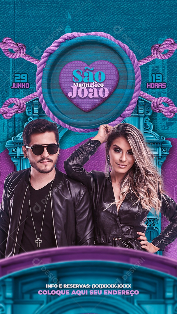 Flyer Story São João Shows Social Media PSD Editável