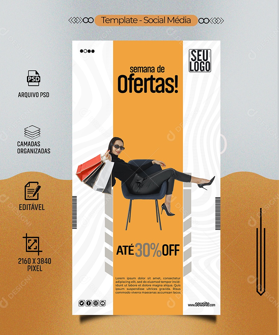 Story Semana De Ofertas Até 30% Off Social Media PSD Editável