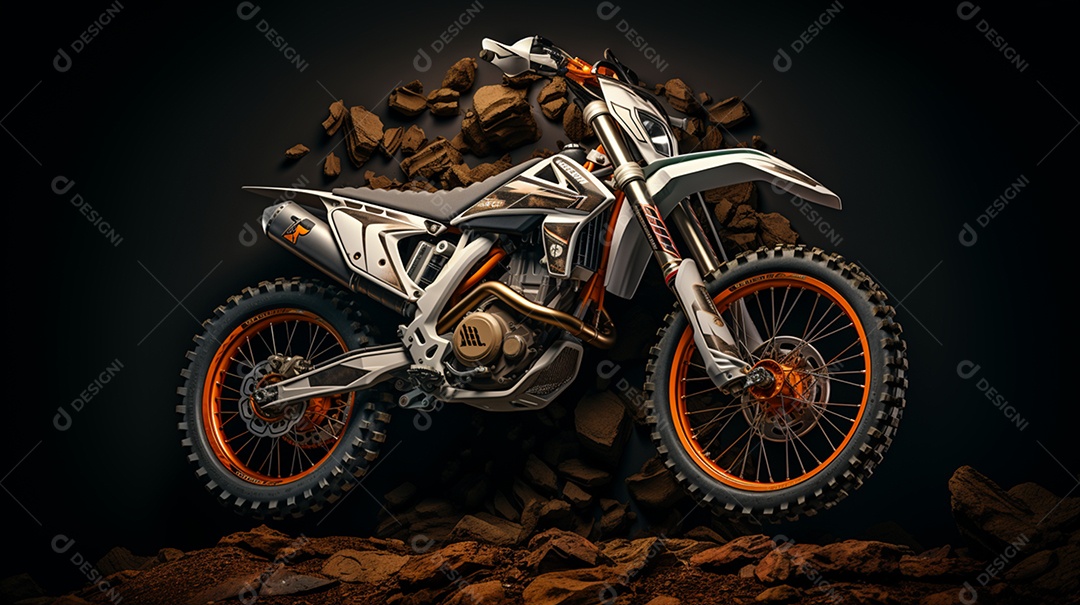 Homem pilotando moto de motocross