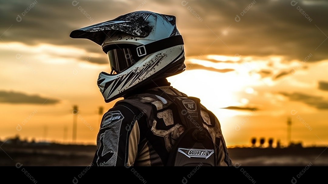 Homem pilotando moto de motocross