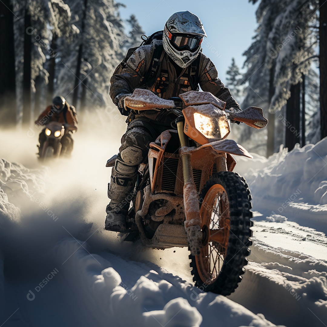 Homem pilotando moto de motocross