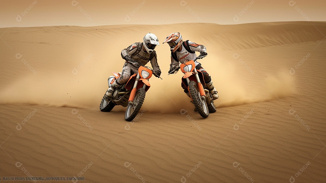 Homens pilotando moto de motocross