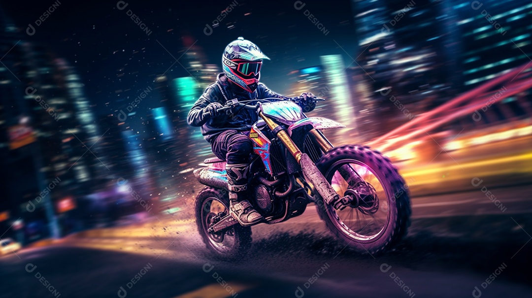Homem pilotando moto de motocross