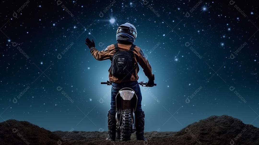 Homem pilotando moto de motocross