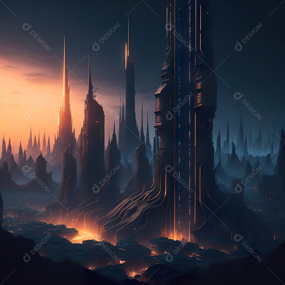 Imagem realista de cidade futuristica