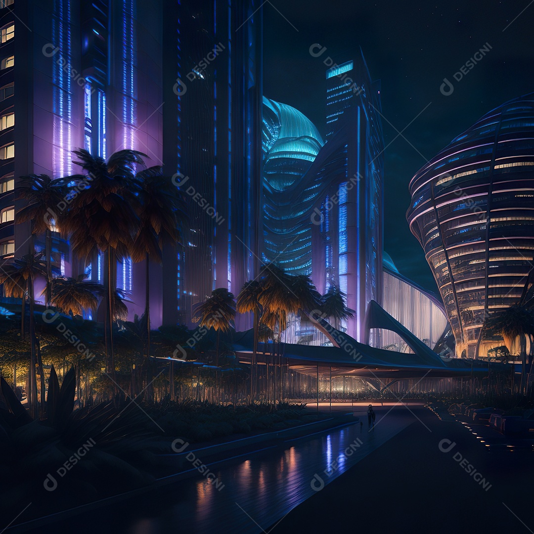 Imagem realista de cidade futuristica