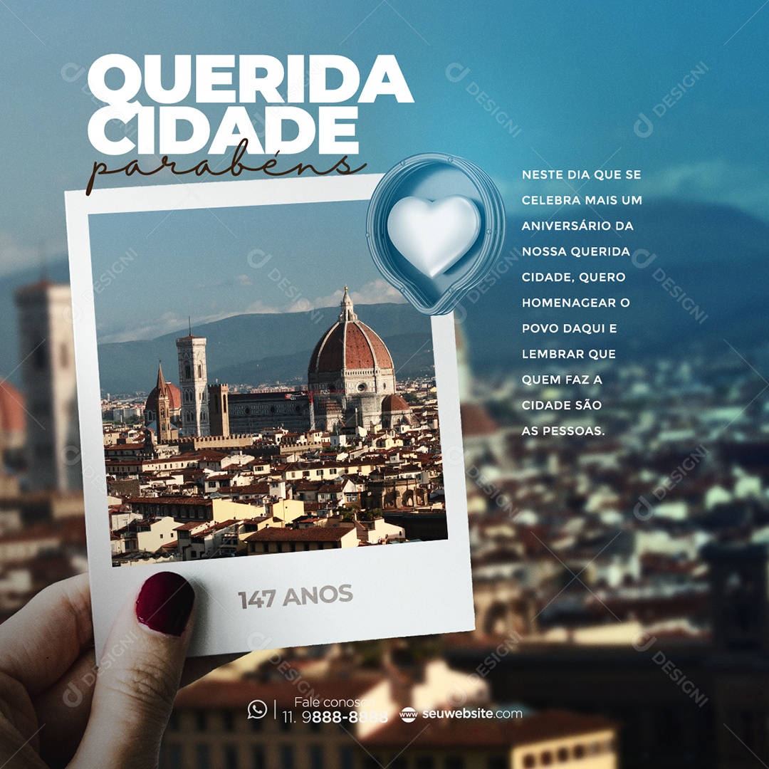 Parabéns Querida Cidade Social Media PSD Editável