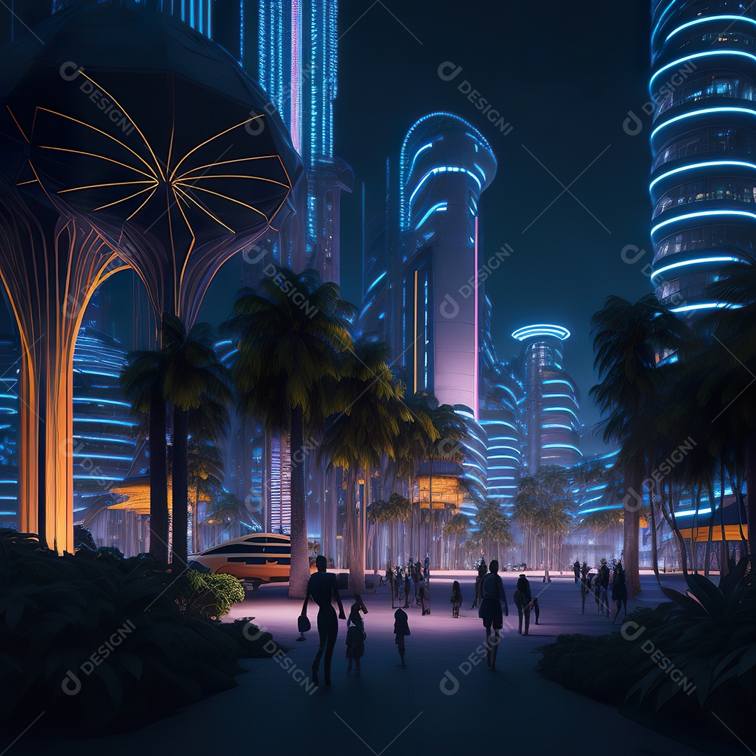 Imagem realista de cidade futuristica