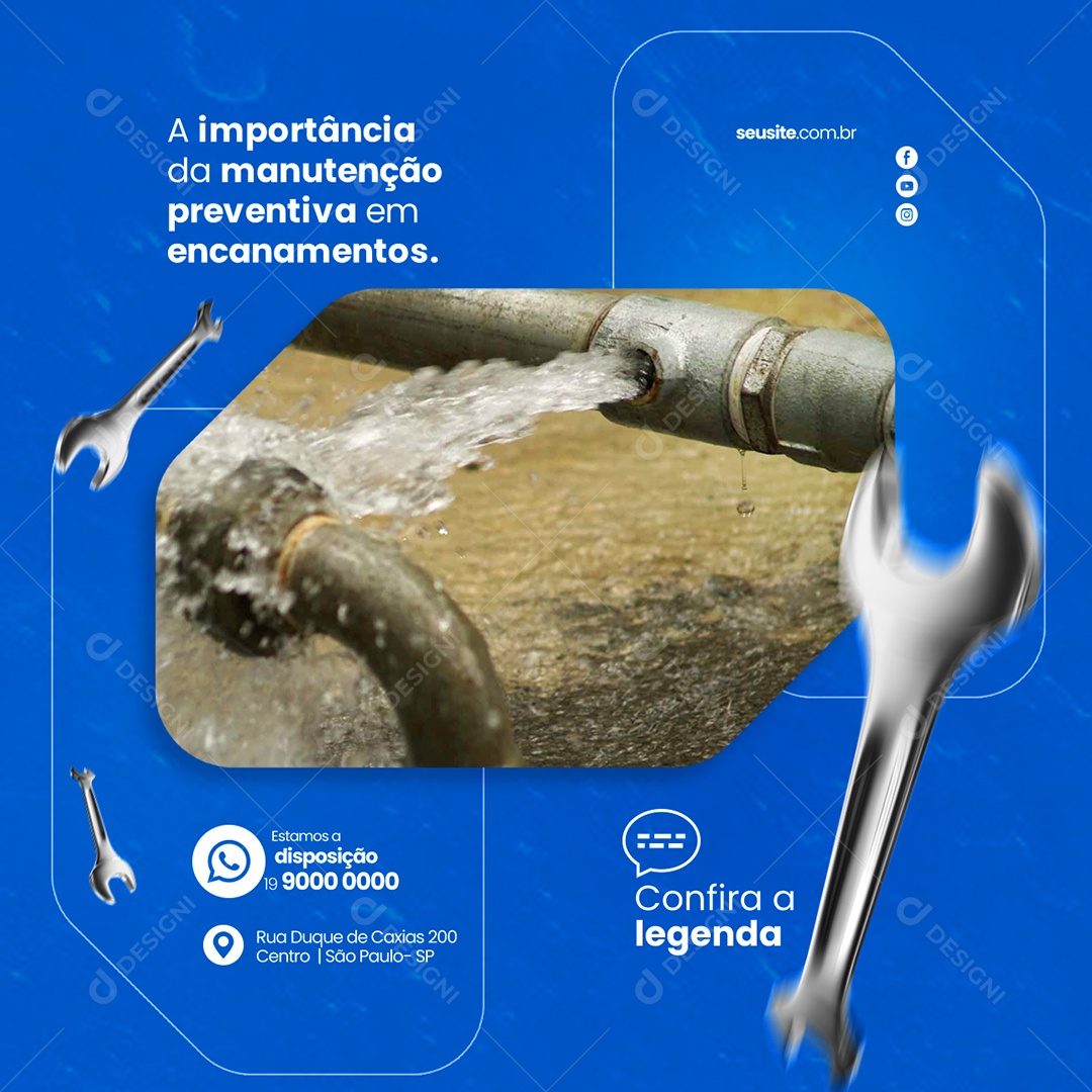 A Importância Da Manutenção Preventiva Encanador Social Media PSD Editável