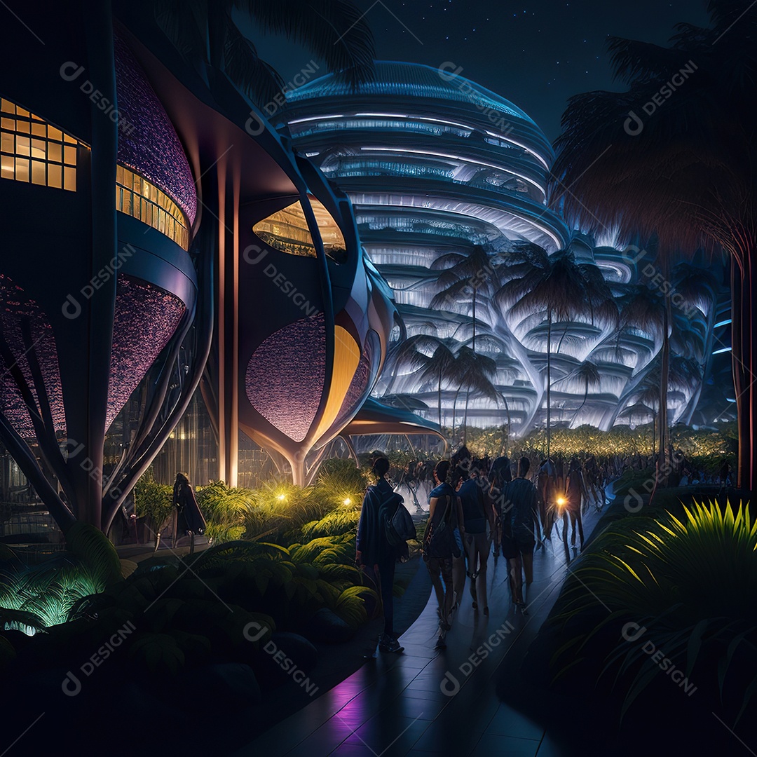 Imagem realista de cidade futuristica