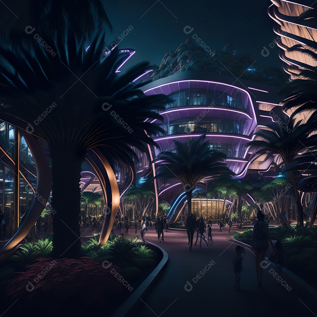 Imagem realista de cidade futuristica