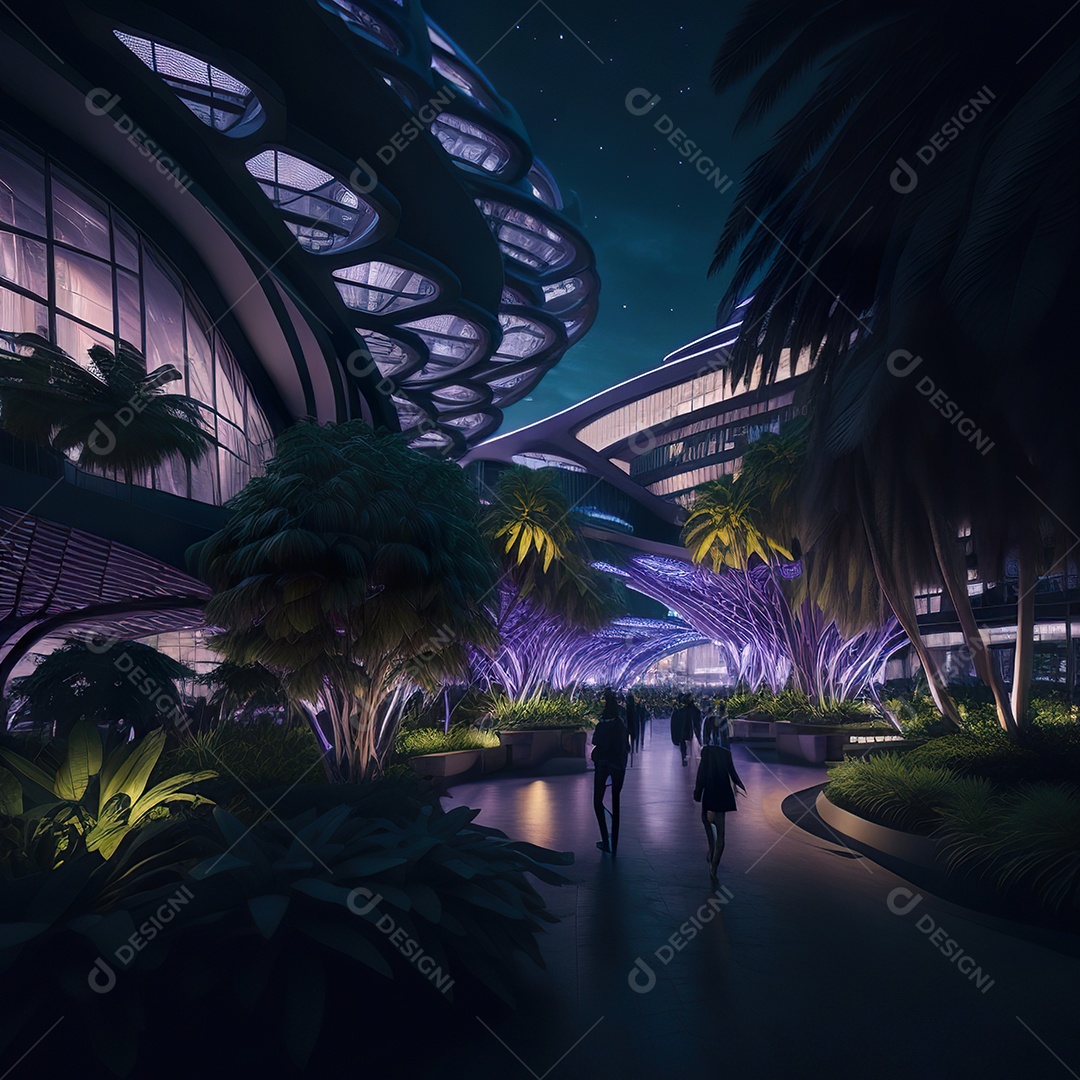 Imagem realista de cidade futuristica