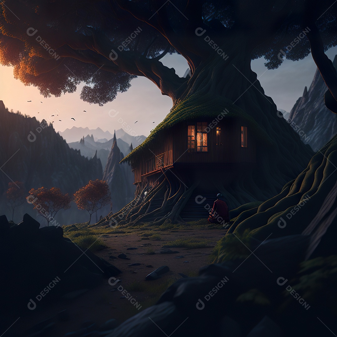 Silhueta de pessoa meditando