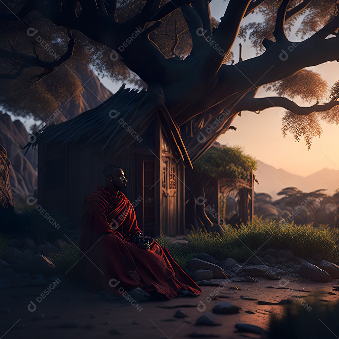 Imagem realista pessoa meditando