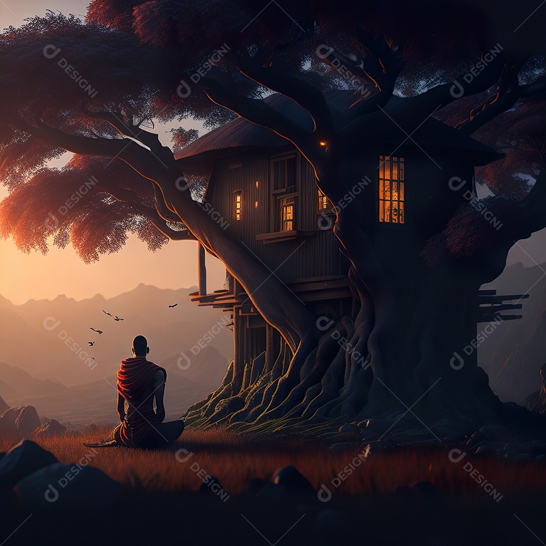 Imagem realista pessoa meditando