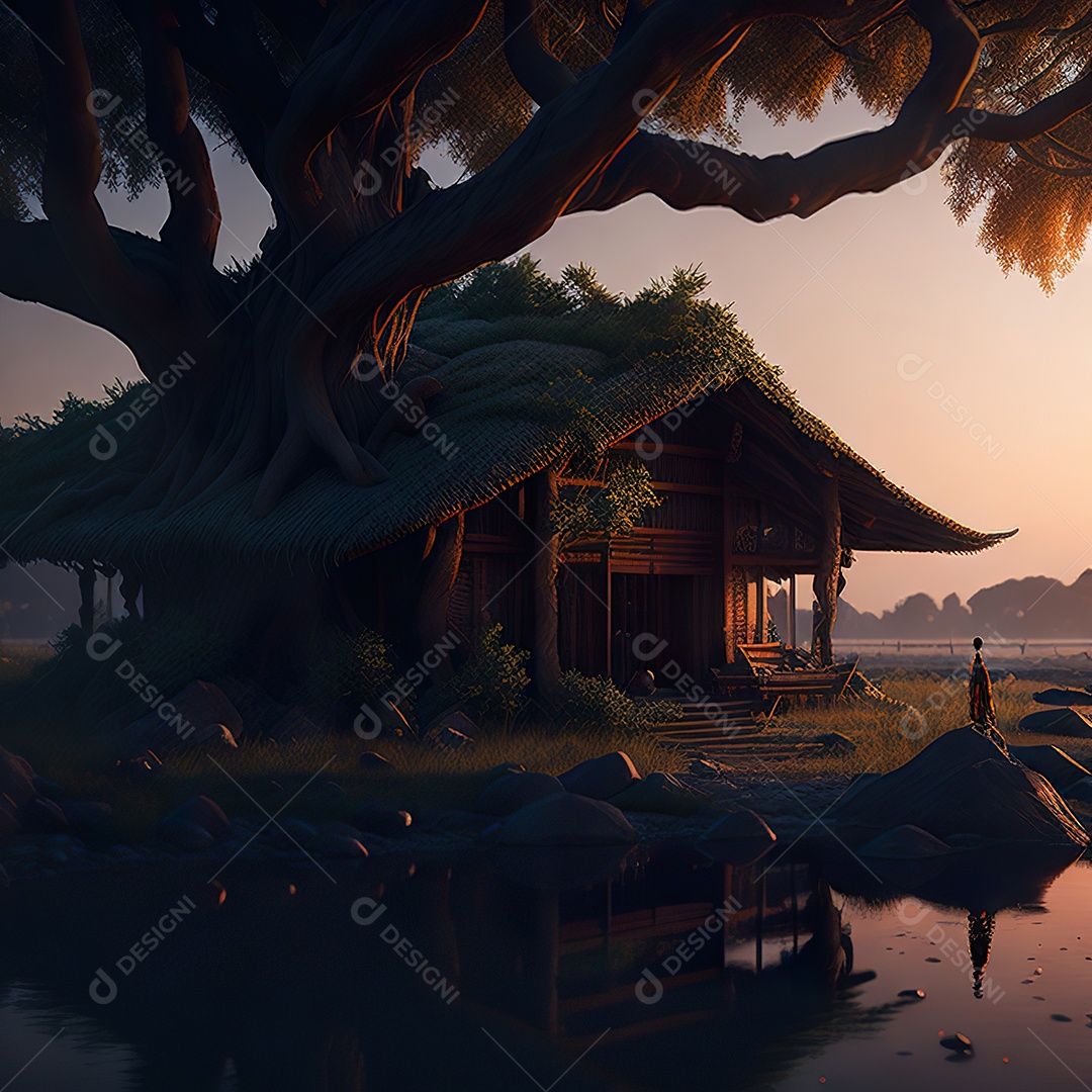 Imagem realista pessoa meditando