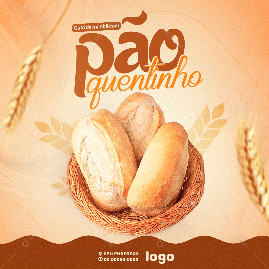 Pão Quentinho Social Media PSD Editável