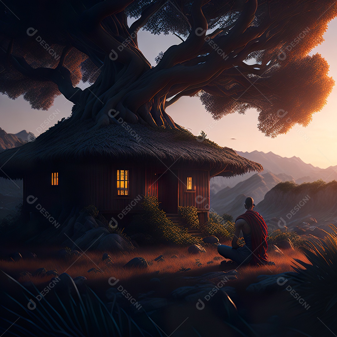 Imagem realista pessoa meditando